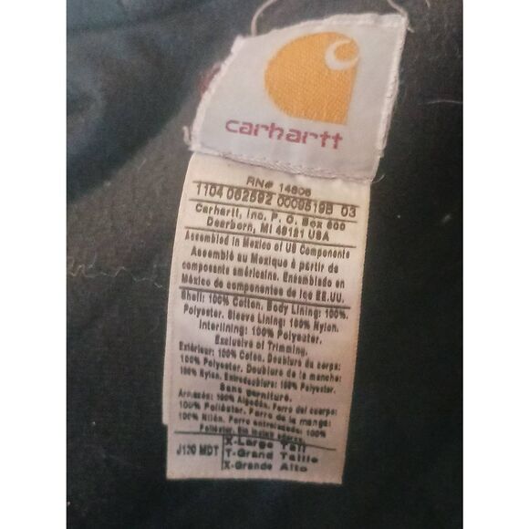 Carhartt extra large tall J130 MDT distressed lined hooded - Picture 3 of 4